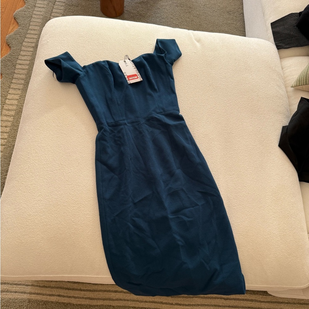 Dress the Population Teal Midi Dress